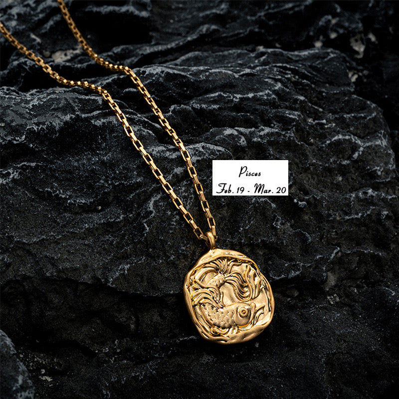 18K Gold Renaissance Zodia Pendant Necklace