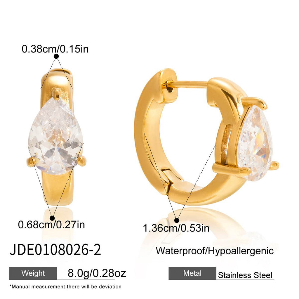 18K Gold Essential Bling Small Hoop Huggie Earrings