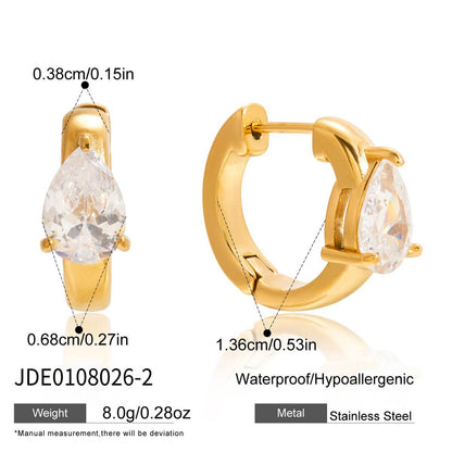 18K Gold Essential Bling Small Hoop Huggie Earrings