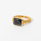 18K Gold Solitaire Statement Cocktail Ring