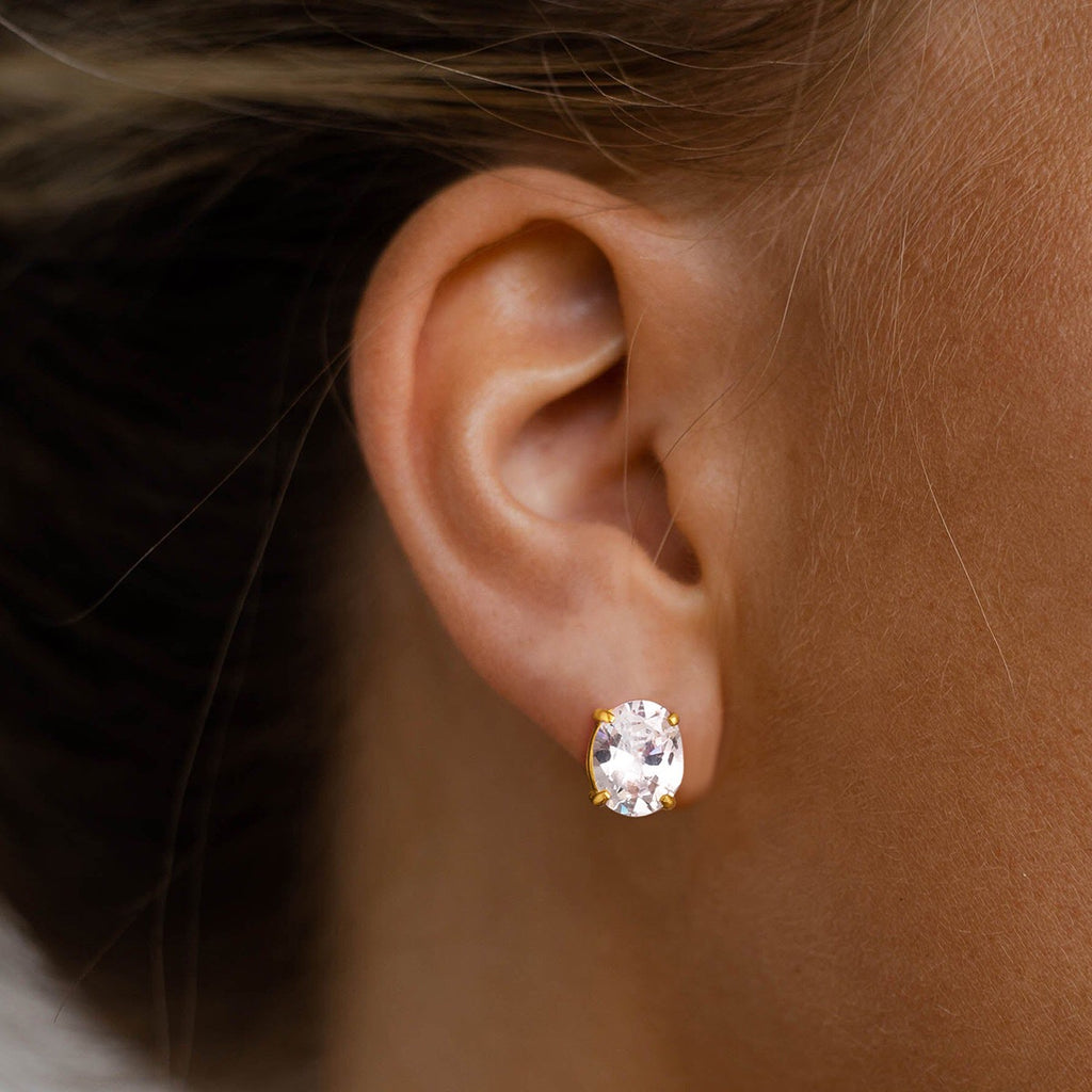 18K Gold Essential Elegance Flat Back Stud Nap Earrings