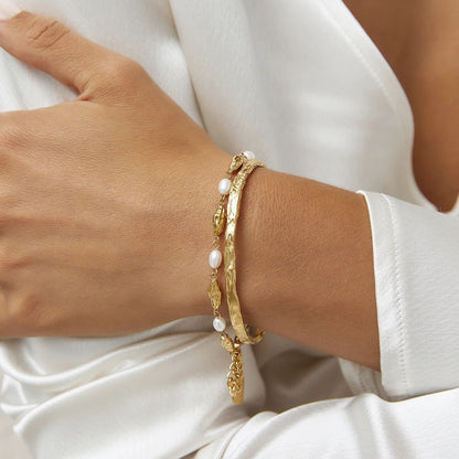 18K Gold Minimalist Bangle Bracelet