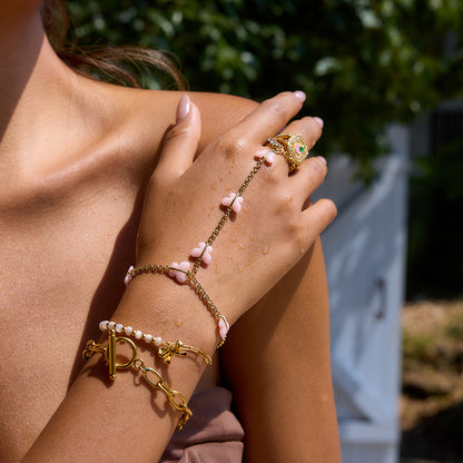 18K Gold Waterproof Pink Butterfly Trendy Hand Jewelry Chain Bracelet