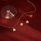 18K Gold Written in Love Bling Heart Pendant Dainty Necklace