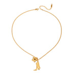 18K Gold Star Cowboy Boots Charm Pendant Necklace