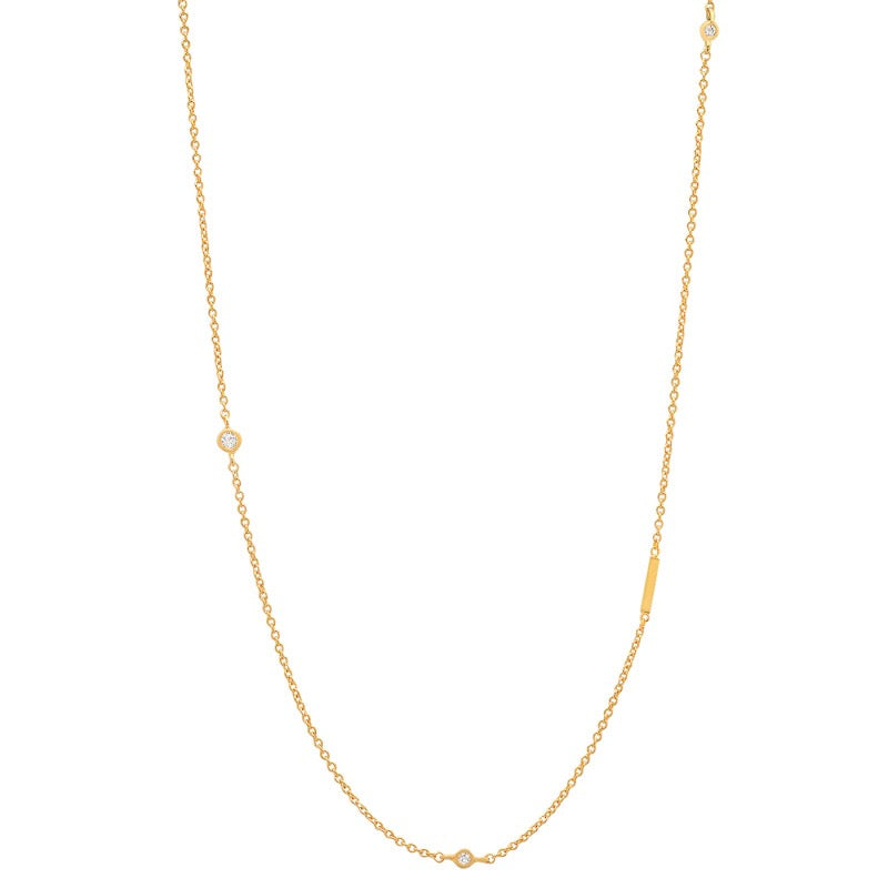 18K Gold Minimalist Starry Initial Choker Necklace