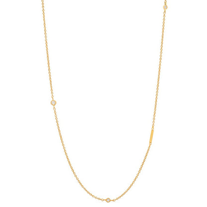 18K Gold Minimalist Starry Initial Choker Necklace