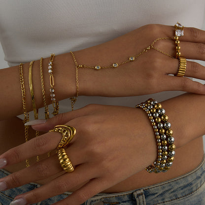 18K Gold Waterproof Starry Hand Chain Bracelet