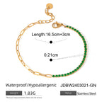 18K Gold Bling Tennis Paperclip Chain Bracelet
