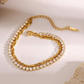 18K Gold Luxe Double Chain Tennis Bracelet