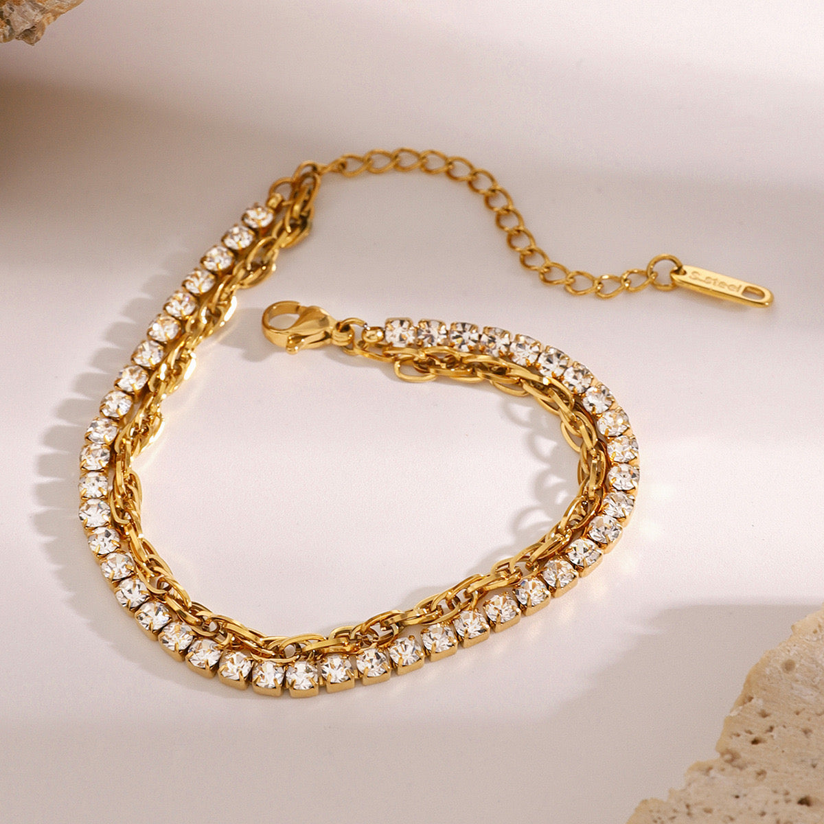 18K Gold Tennis Chain Bracelet