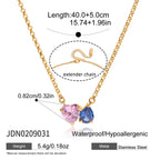 18K Gold Two Souls Dainty Heart Pendant Necklace