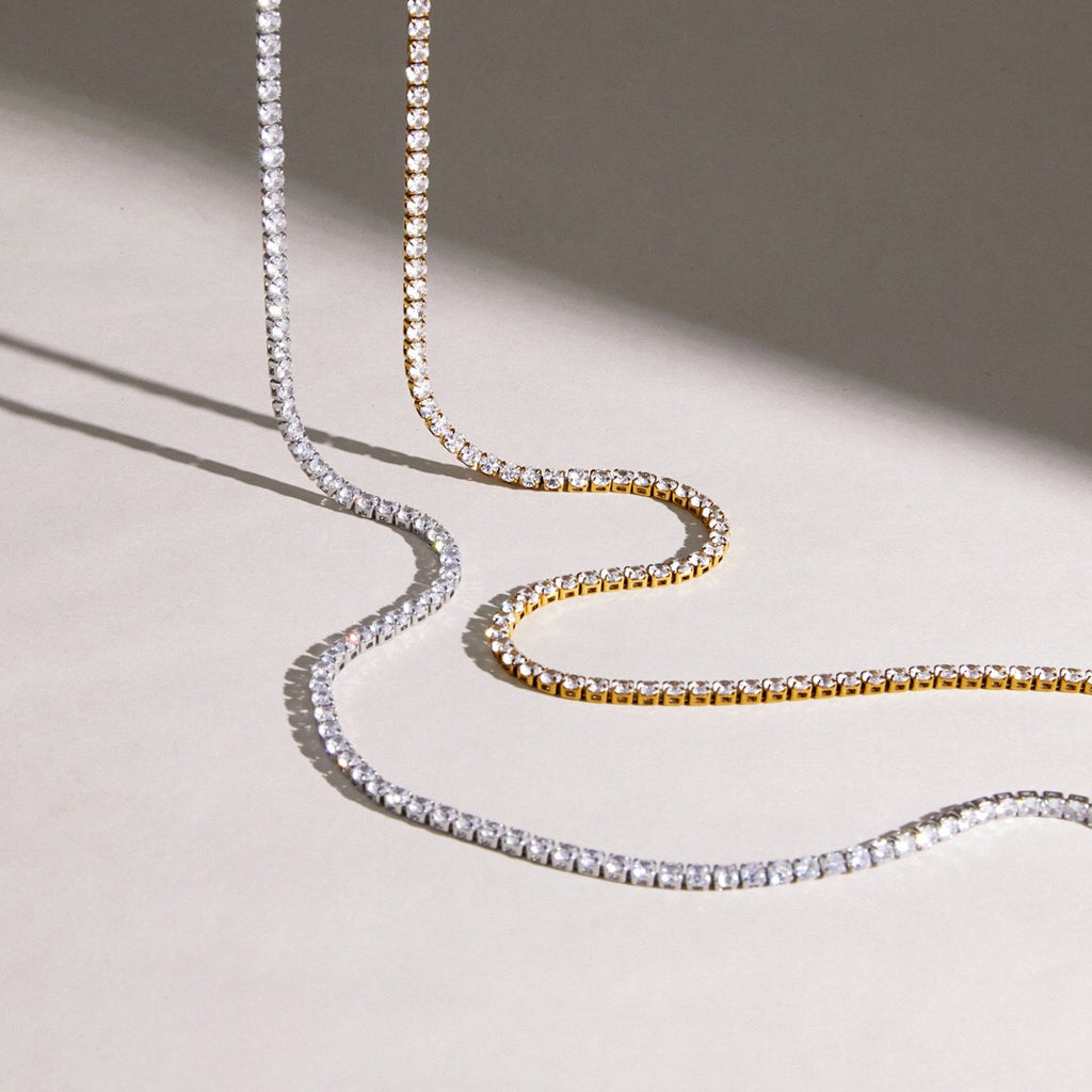 18K Gold and Silver The Socialite Tennis Necklace