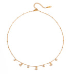 18K Gold Cherry Sprinkled Bling Dainty Necklace