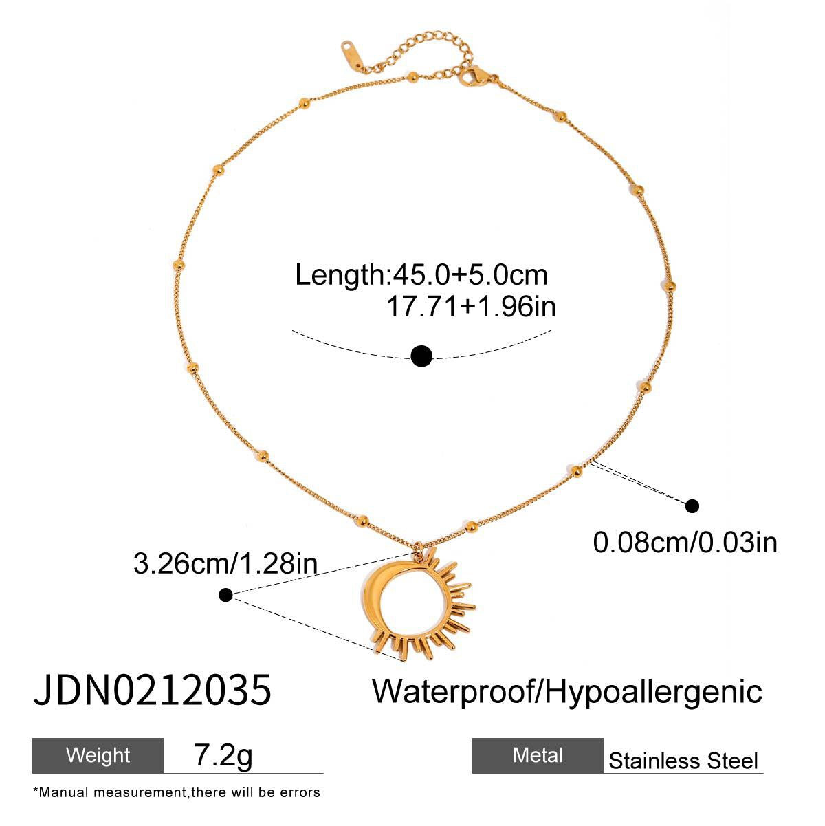 18K Gold Glowing Sun Statement Pendant Necklace