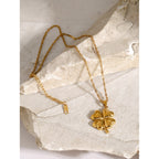 18K Gold Four Leaf Clover Necklace