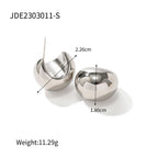 18K Gold Chunky Dome Statement Stud Earrings