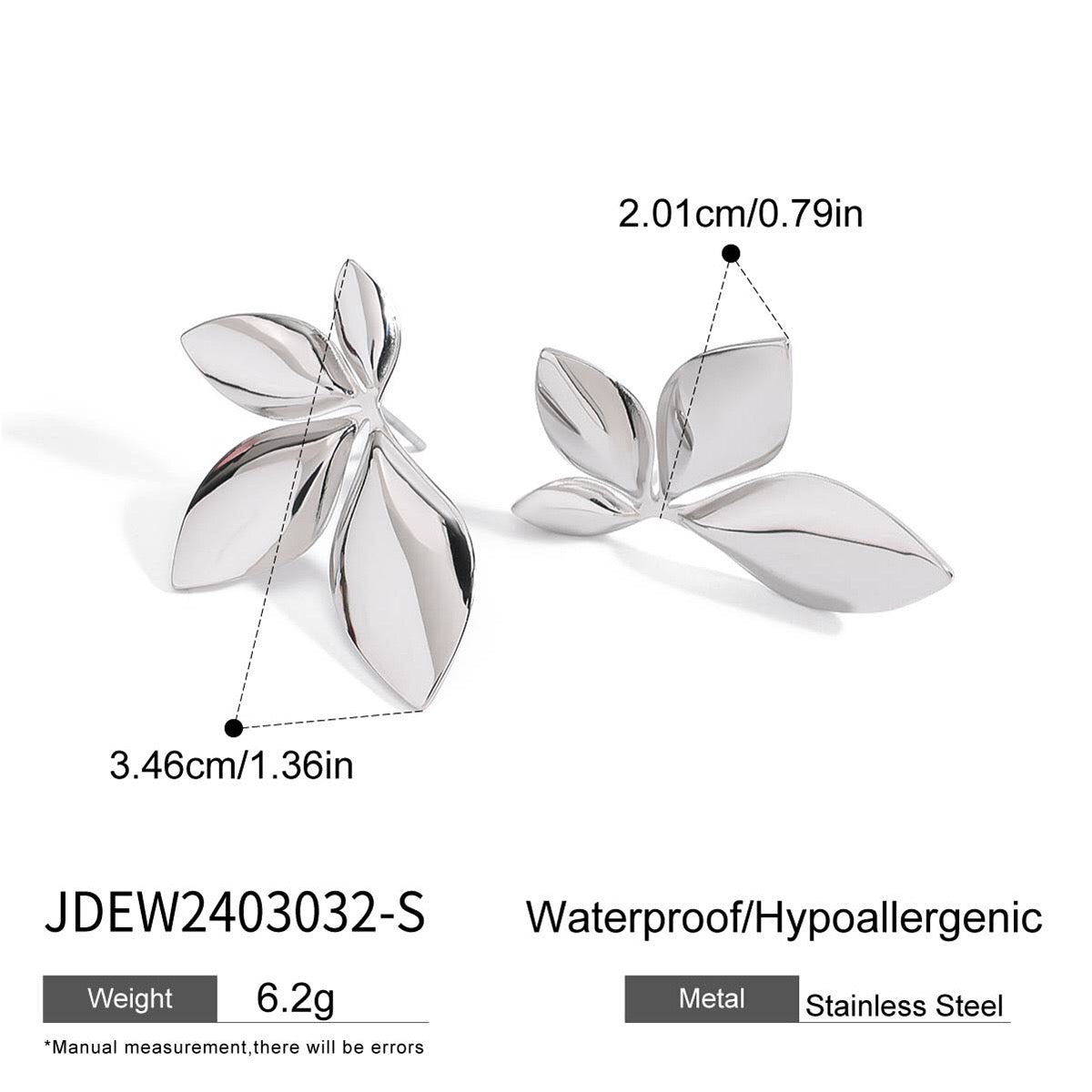 18K Gold Lush Flower Statement Stud Earrings