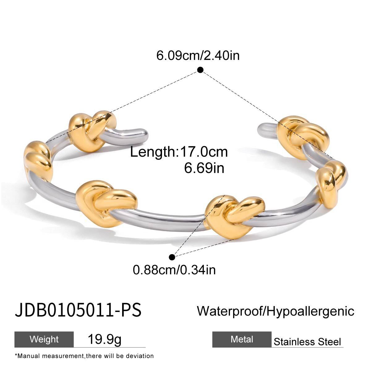 18K Gold and Silver Two Tone Power Pairing Watch Band Bracelet Stack