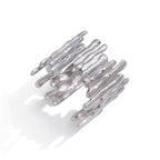 18K Gold and Silver Urban Edge Geometric Band Ring