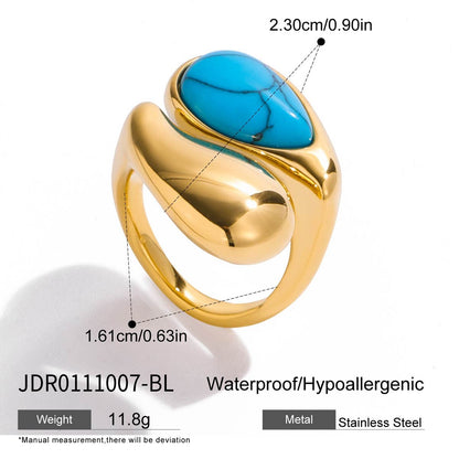 18K Gold Modern Royalty Gemstone Pearl Statement Ring