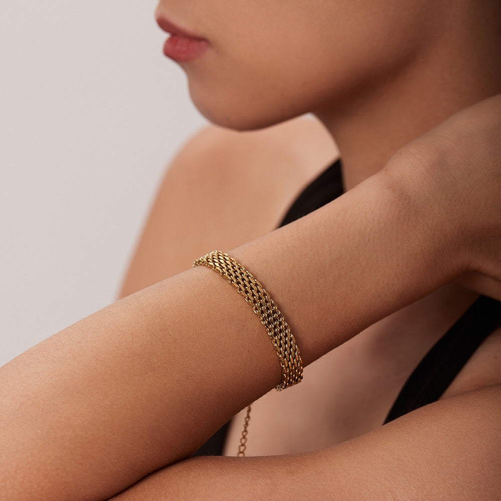 18K Gold Watch Chain Bracelet