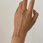 18K Gold Waterproof Trendy Bejeweled Hand Chain Bracelet