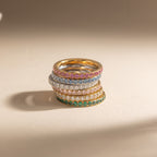 18K Gold and Silver Gem Palette Eternity Ring