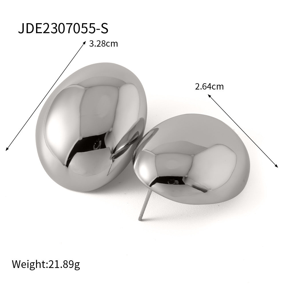 18K Gold Glamour Chunky Statement Stud Earrings