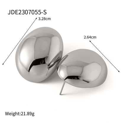 18K Gold Glamour Chunky Statement Stud Earrings