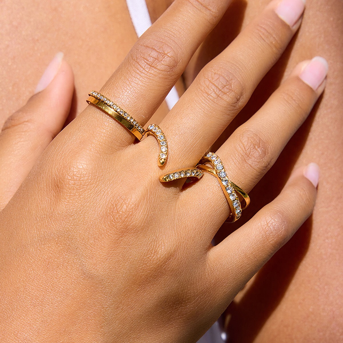 18K Gold and Silver Endless Embrace Eternity Ring