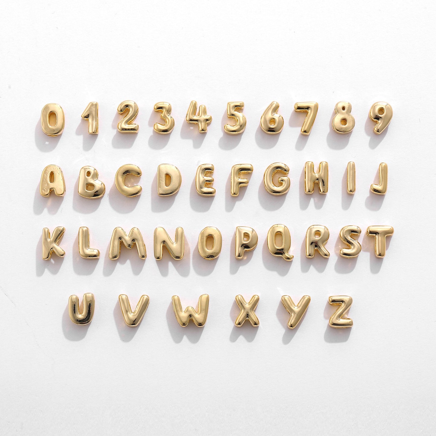 18K Gold and Silver Icon Bubble Letter Initial Custom Name Necklace