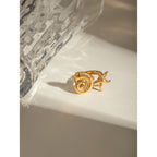 18K Gold Beach Day Starfish Conch Ring