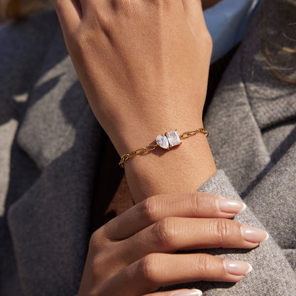 18K Gold Perfect Match Paperclip Chain Dainty Bracelet