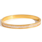 18K Gold Endless Glow Statement Tennis Bangle Bracelet