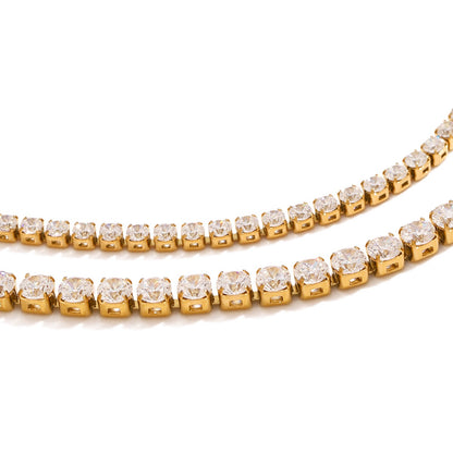 18K Gold Luxe Shine Dainty Tennis Chain Bracelet