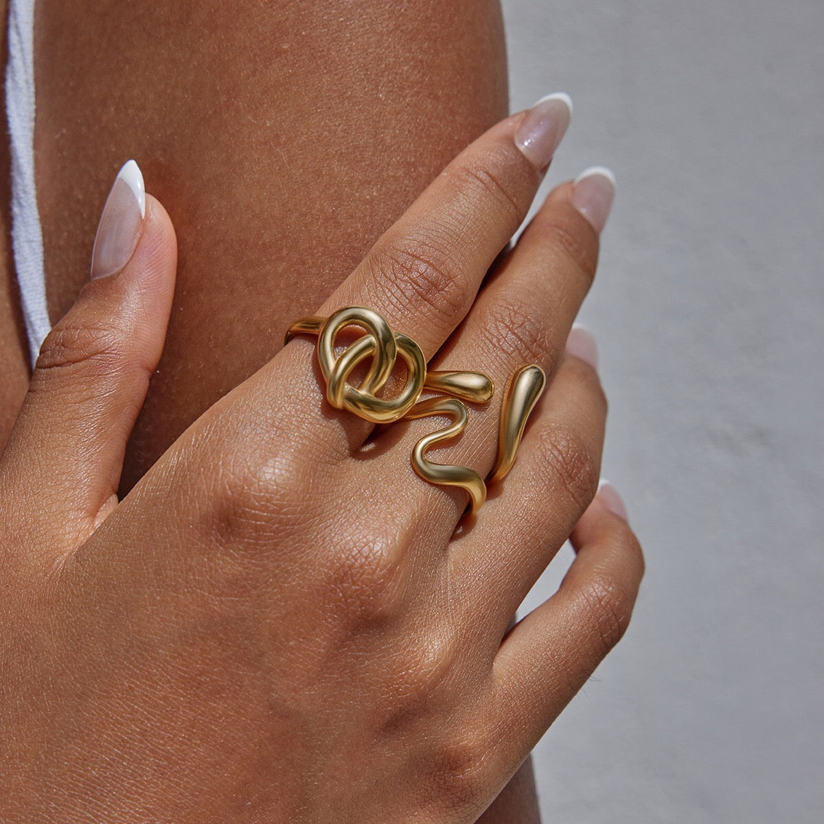 18K Gold Pretzel Statement Ring