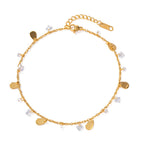 18K Gold Sunbeam Dainty Chain Anklet
