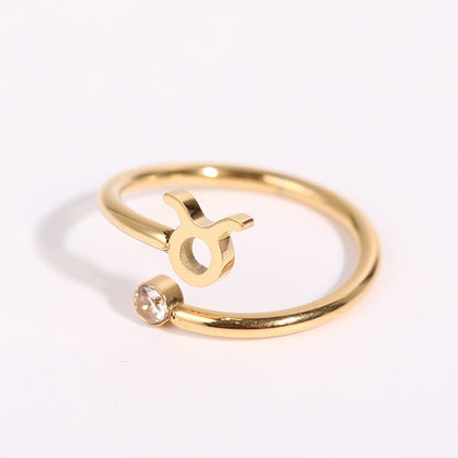 18K Gold Zodiac Birthstone Ring