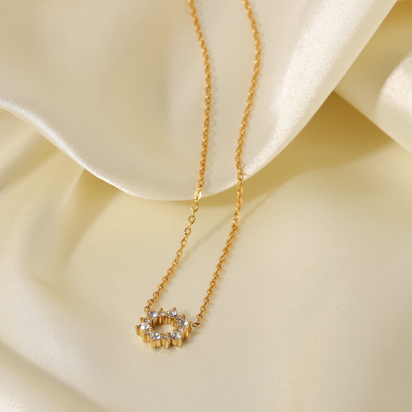 18K Gold Bling Blossom Ring Necklace