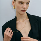 18K Gold Dainty Seashell Wrap Around Chain Necklace