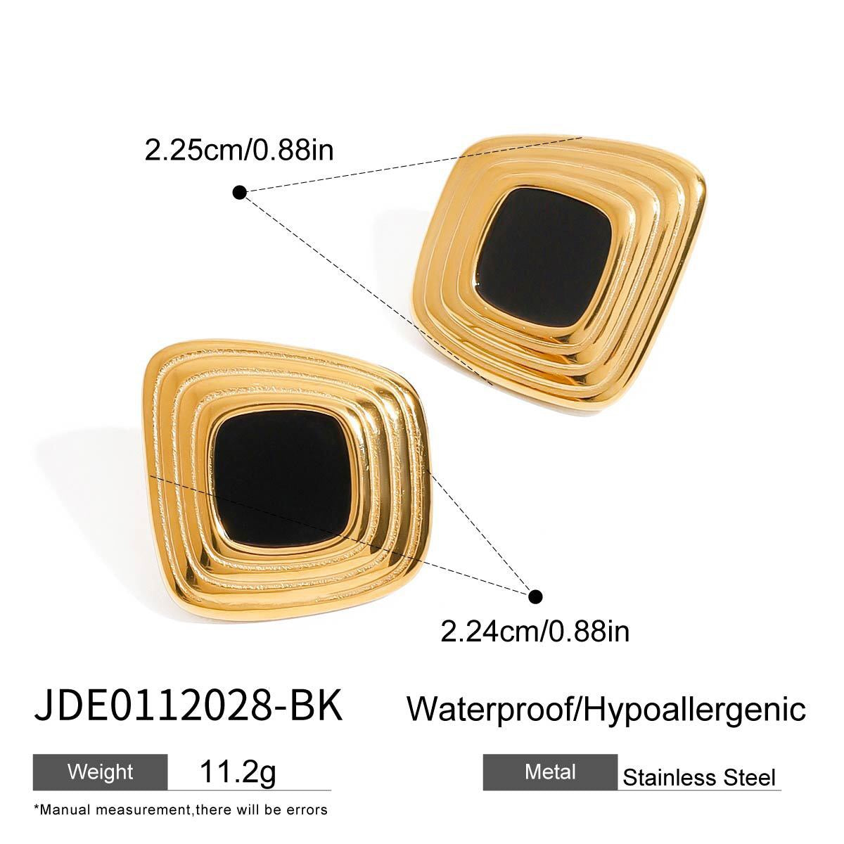 18K Gold Golden Age Black Onyx Statement Stud Earrings