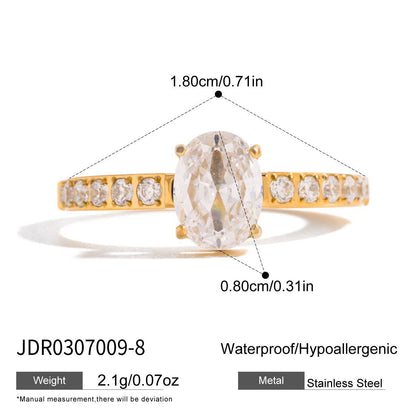 18K Gold Flirt Alert Flower Heart Statement CZ Stacking Ring