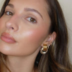 18K Gold Trendy Geometric Statement Stud Earrings