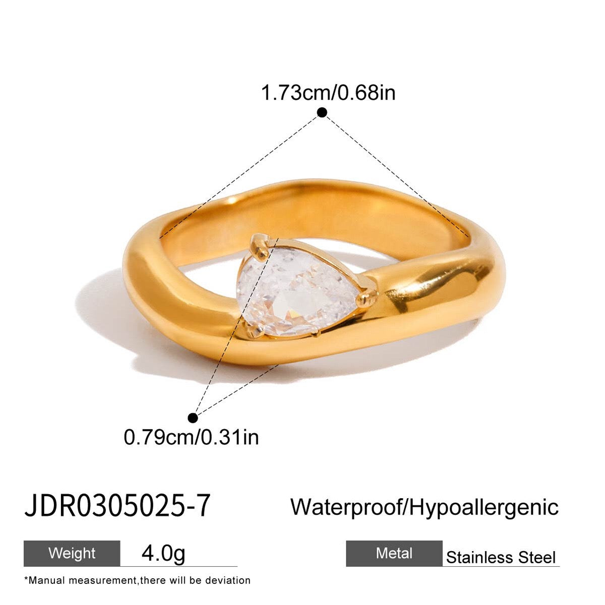 18K Gold Ravish Wavy Form Stacking Rings