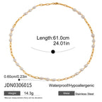 18K Gold Freshwater Pearl Long Chain Necklace