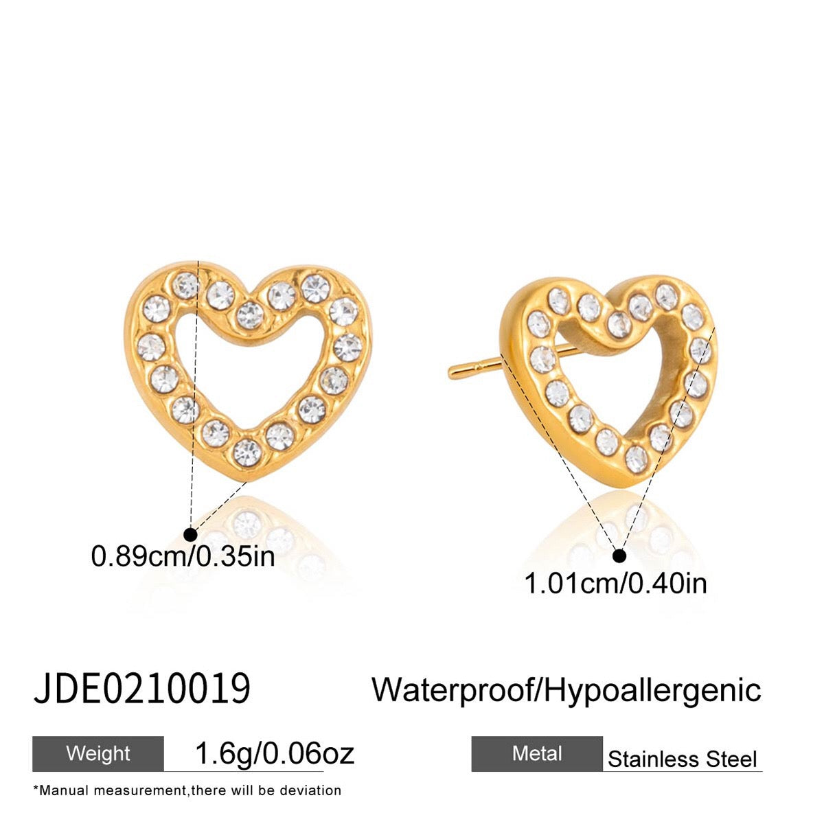 18K Gold Mini Icons Pave Heart Butterfly Cartilage Earrings Ear Studs