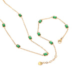 18K Gold Minimalist Emerald Bracelets