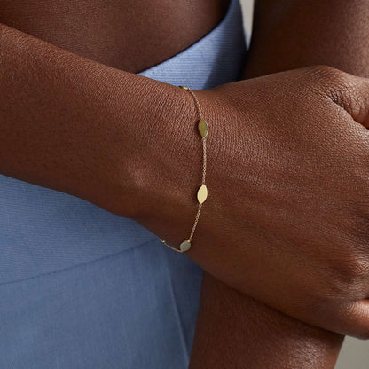18K Gold Orbit Dainty Chain Bracelet