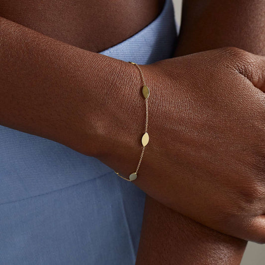 18K Gold Orbit Dainty Chain Bracelet